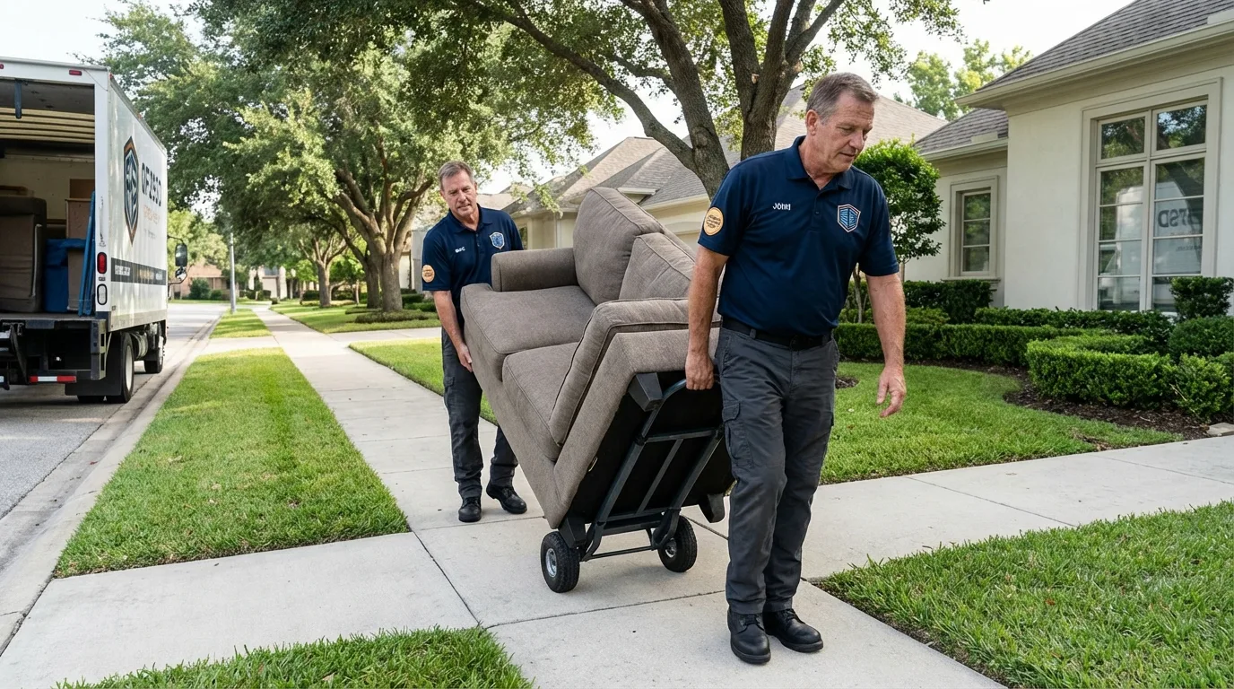 Local residential moving crew loading furniture in Marina, CA
